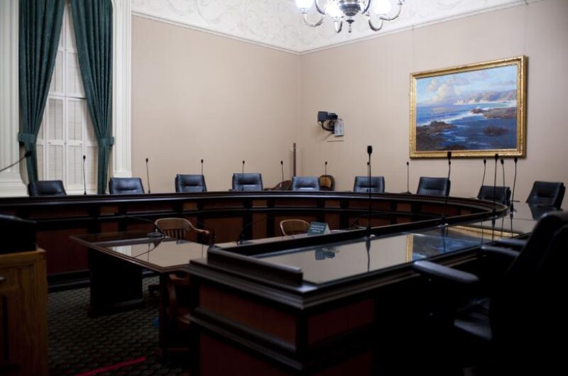 Legislative banking committee room.