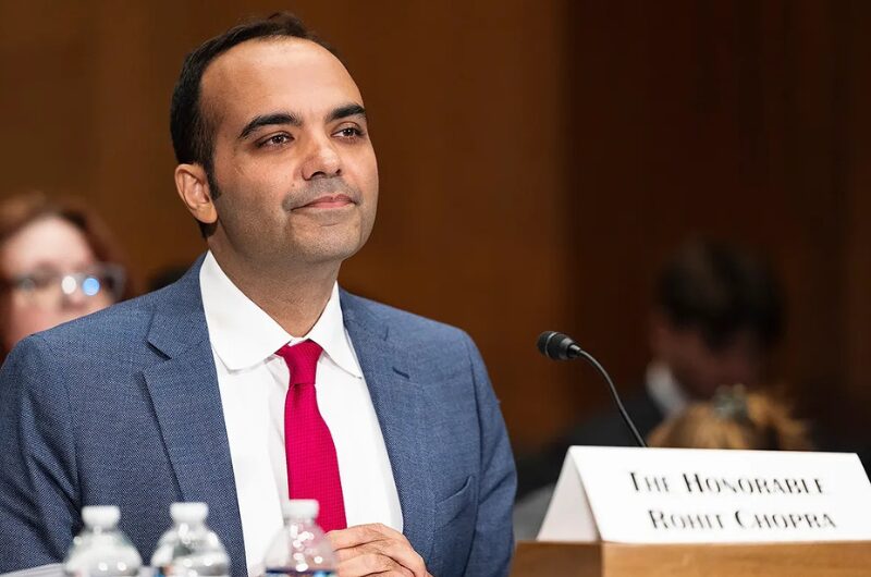 Consumer Financial Protection Bureau (CFPB) Director Rohit Chopra in front of members of Congress.
